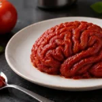 صورة تعبيرية لمعجون الطماطم على شكل تلافيف الدماغ