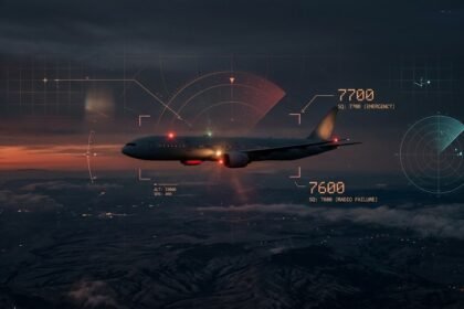 صورة تعبيرية مولدة بالذكاء الاصطناعي حول كود الاستغاثة وطائرة